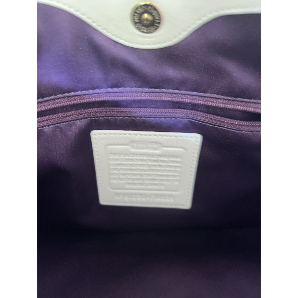 Coach Cream Leather Pleated Crossbody Bag - Picture 5 of 7